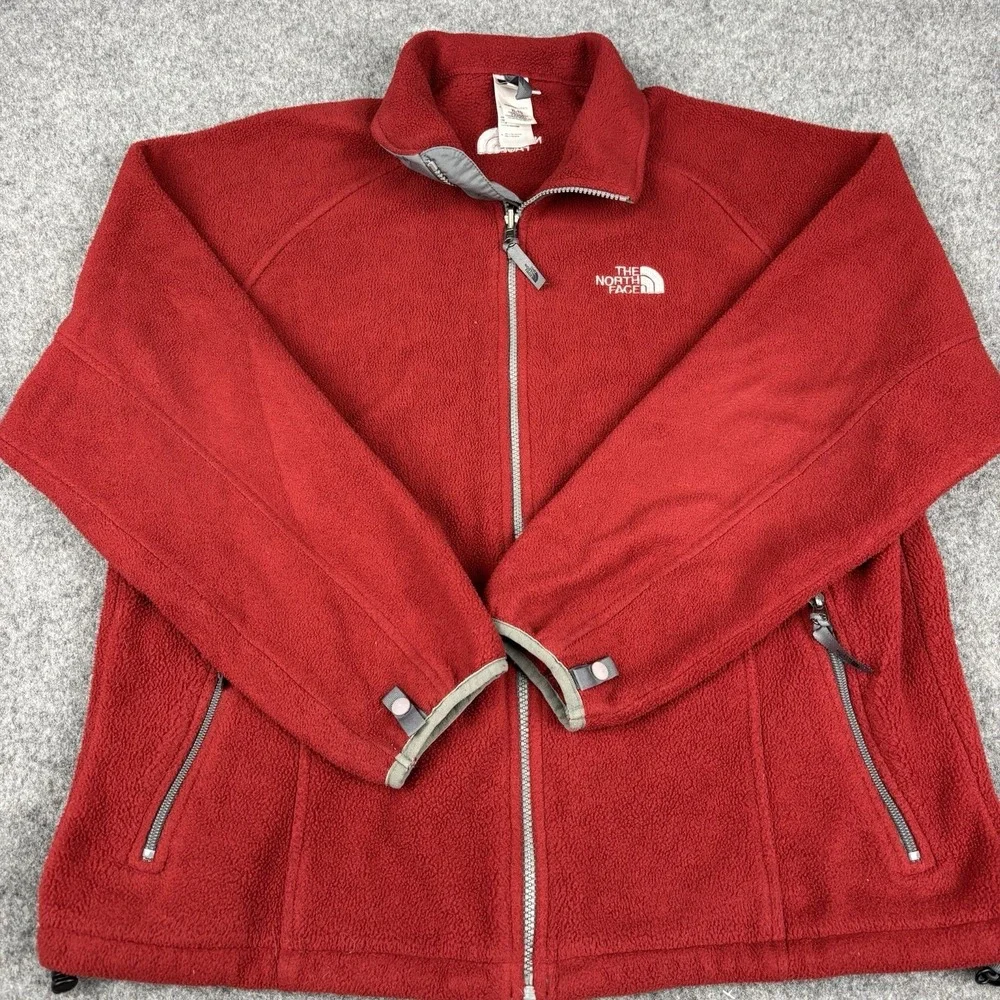 The North Face Jacket Mens Xl Polartec‎ Fleece Red Full Zip Outdoor Coat Casual